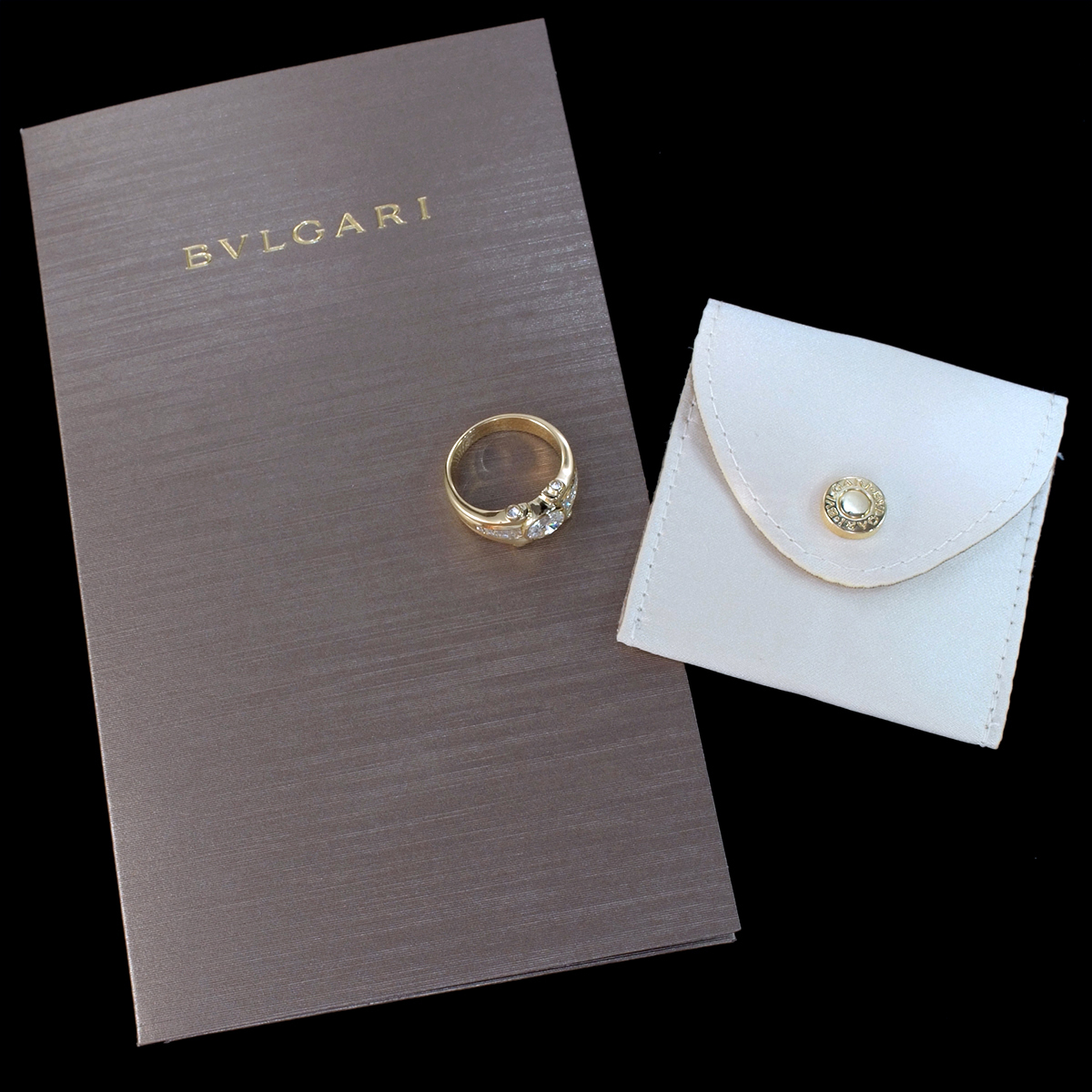 A8683【BVLGARI】ブルガリ 大粒絶品天然ダイヤモンド 最高級18金無垢