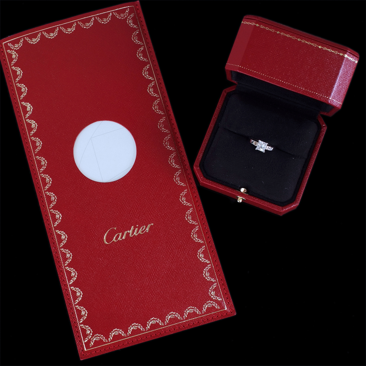 E8524【Cartier】カルティエ 大粒絶品天然ダイヤモンド１．１５ct E VS1 最高級Pt950無垢セレブリティリング サイズ7号 重量7.60g 縦幅7.0_画像8