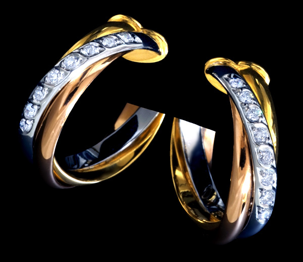 78862-24【Candame】絶品Diamond 18K Earrings SPAIN New 15.6g
