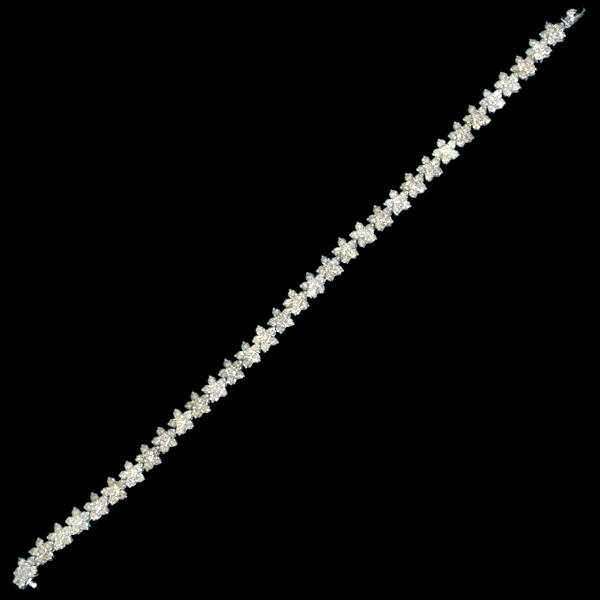 B4579[DIA] natural fine quality diamond 6.20ct top class 18 gold WG purity Celeb liti bracele arm circumference 18cm weight 10.2g width 6.1mm