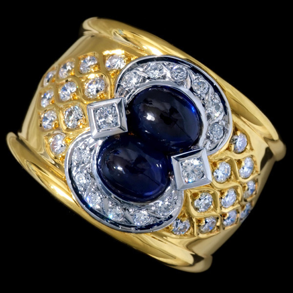 78862-111【Candame】Sapphire Diamond 18KWG/YG Ring SPAIN