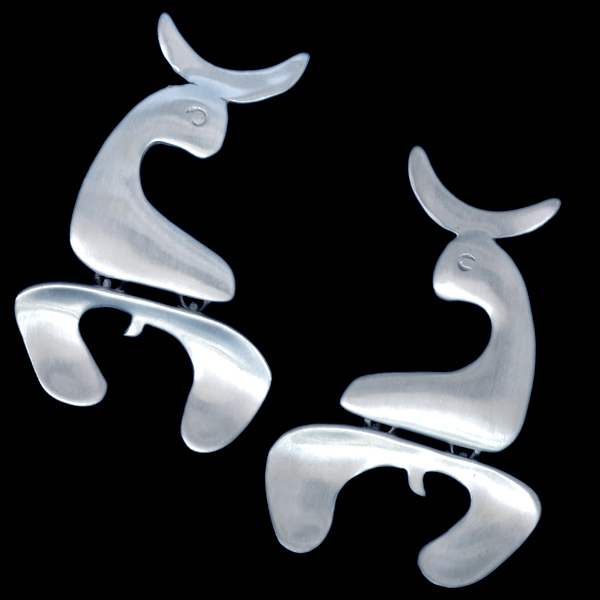 *S2283【Chelo Sastre】Joan Miro SLVイヤリング SPAIN New