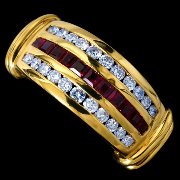 超爆安 78862-134【Candame】Ruby Diamond 18K Ring SPAIN New 8.3g