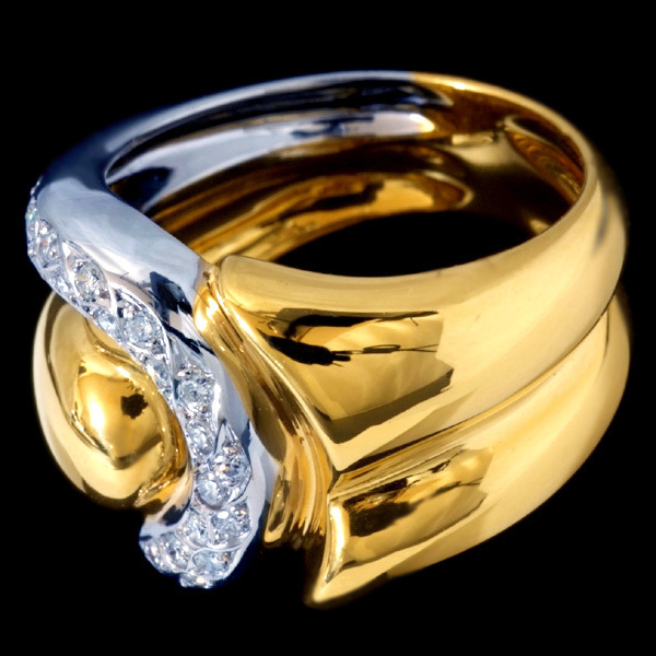 78862-103【EL CANDOR】絶品Diamond 18K Ring SPAIN New 10.2g_画像2