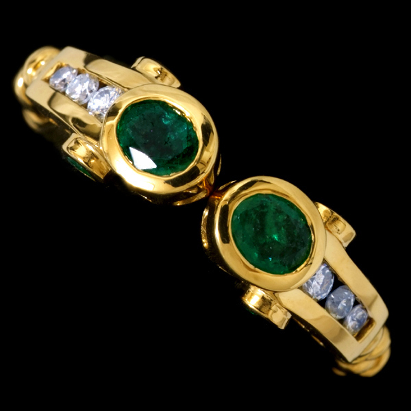 78862-232【Candame】Emerald 絶品Diamond 18K Ring SPAIN New