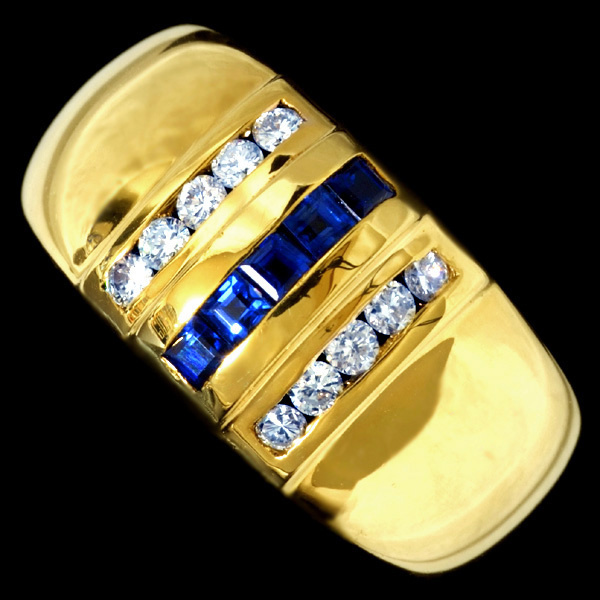 ベビーグッズも大集合 78862-186【Candame】絶品Diamond Sapphire 18K Ring SPAIN New サファイア