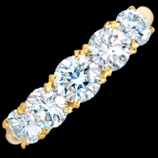 B6810【DIA】大粒絶品ダイヤモンド１．０５ct 最高級18金無垢リング　サイズ7 重さ2.5g 縦幅4.1mm_画像2