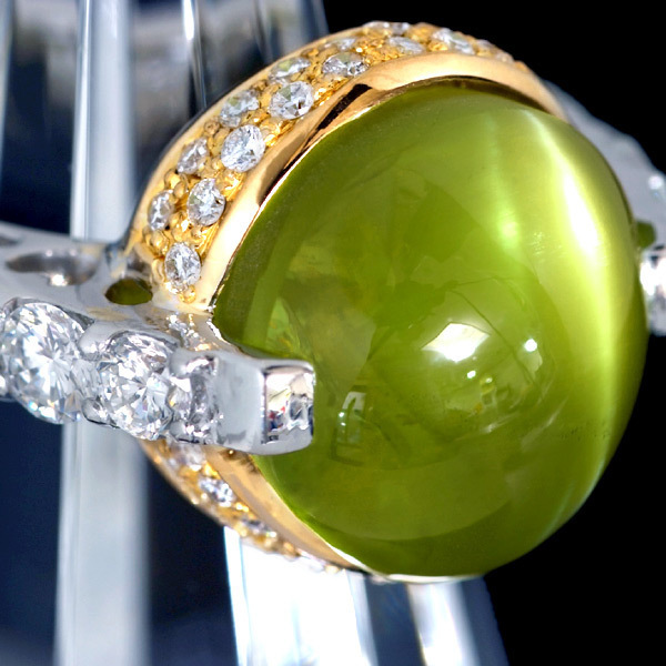 贅沢屋の B9010 逸品大粒クリソベリルキャッツアイ22.77ct 天然