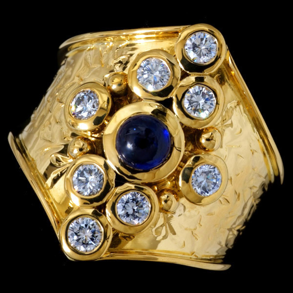 78862-108【EL CANDOR】Sapphire 絶品Diamond 18K Ring SPAIN
