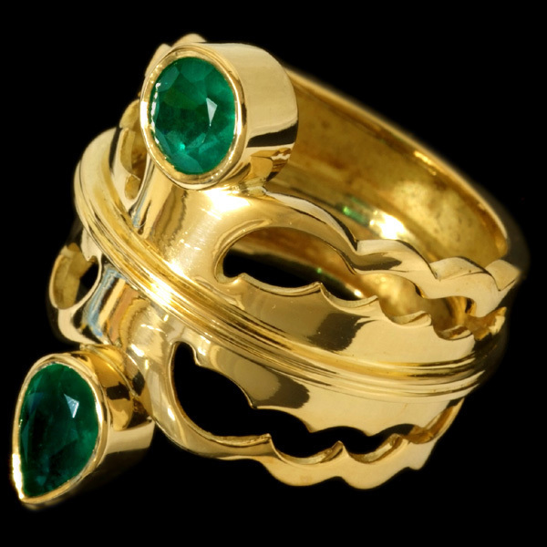 78862-99【EL CANDOR】Emerald 18K Ring SPAIN New #14.5 11.4g | www