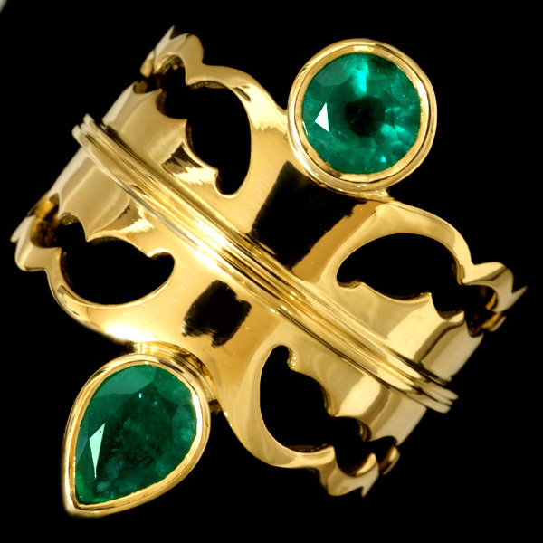 78862-99【EL CANDOR】Emerald 18K Ring SPAIN New #14.5 11.4g