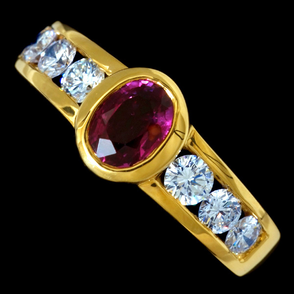 78862-131【Candame】Ruby Diamond 18K Ring SPAIN New 5.0g_画像1