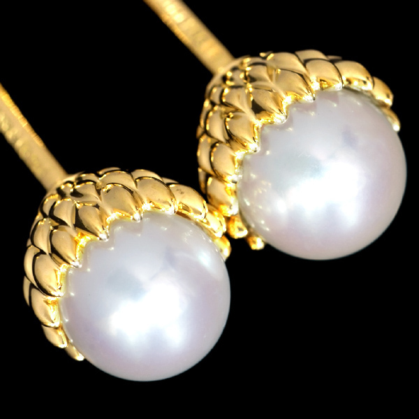 C1023[TIFFANY&Co.] Tiffany SCHLUMBERGER Gene *shu Ran bar ze- pearl top class 18 pure gold cuffs 