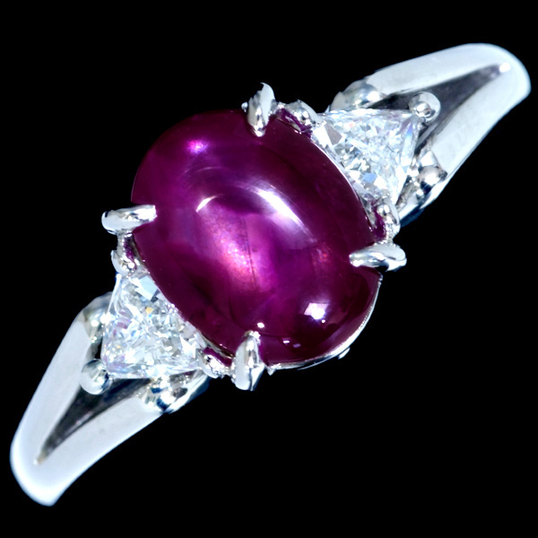 海外最新 C8279 美しいスタールビー2.18ct 天然絶品ダイヤモンド0