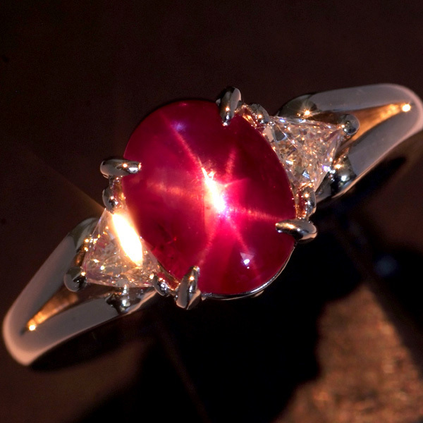 海外最新 C8279 美しいスタールビー2.18ct 天然絶品ダイヤモンド0