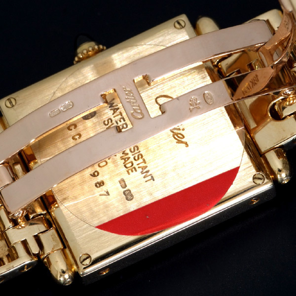 B9691【Cartier】カルティエ 最高級18金無垢セレブリティメンズQZ　腕周り18cm 重さ105.6g ケース幅24.0mm _画像3