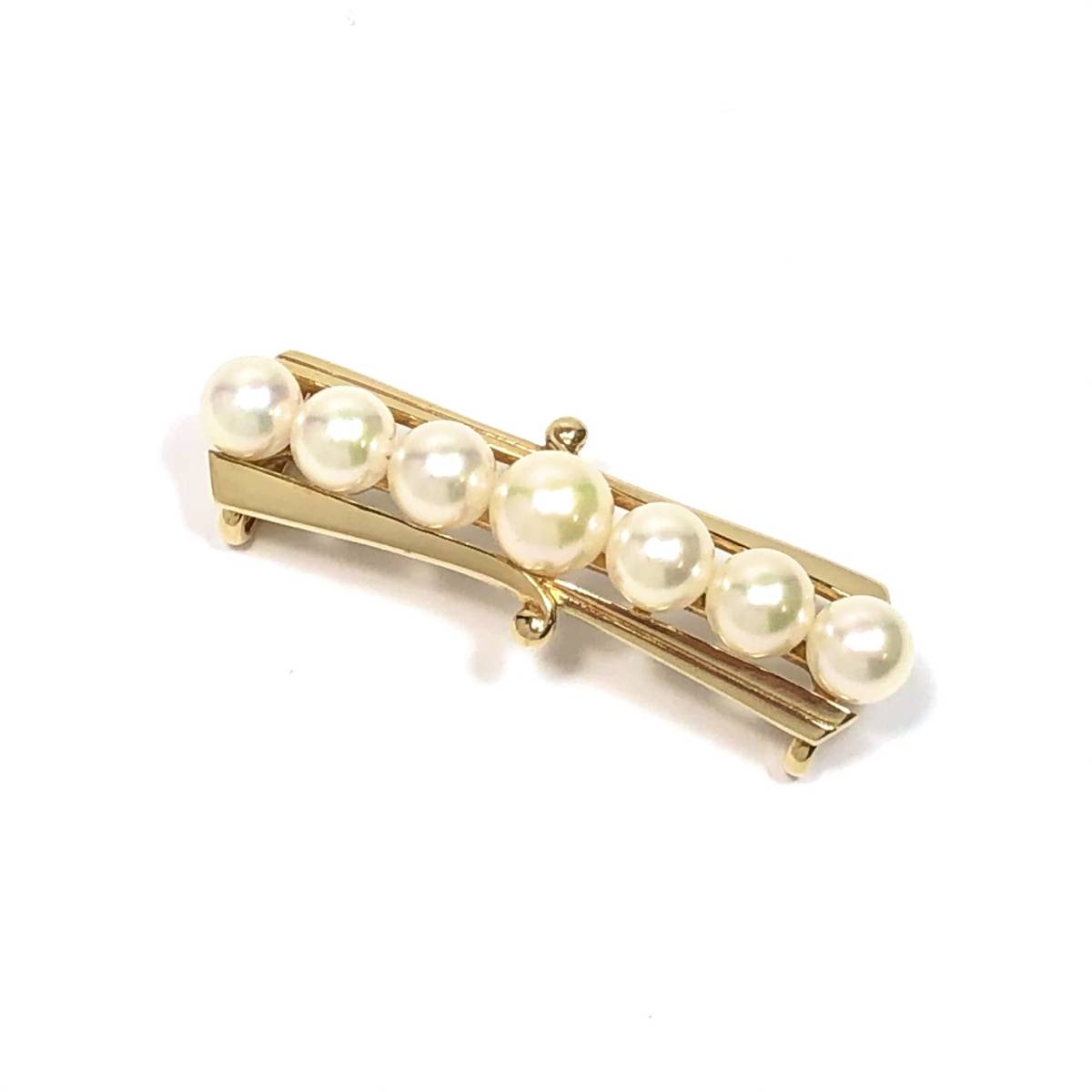 ▼K14 MIKIMOTO ミキモト パール付き 帯留め 真珠 金 和装用 着物用 飾り アクセサリー