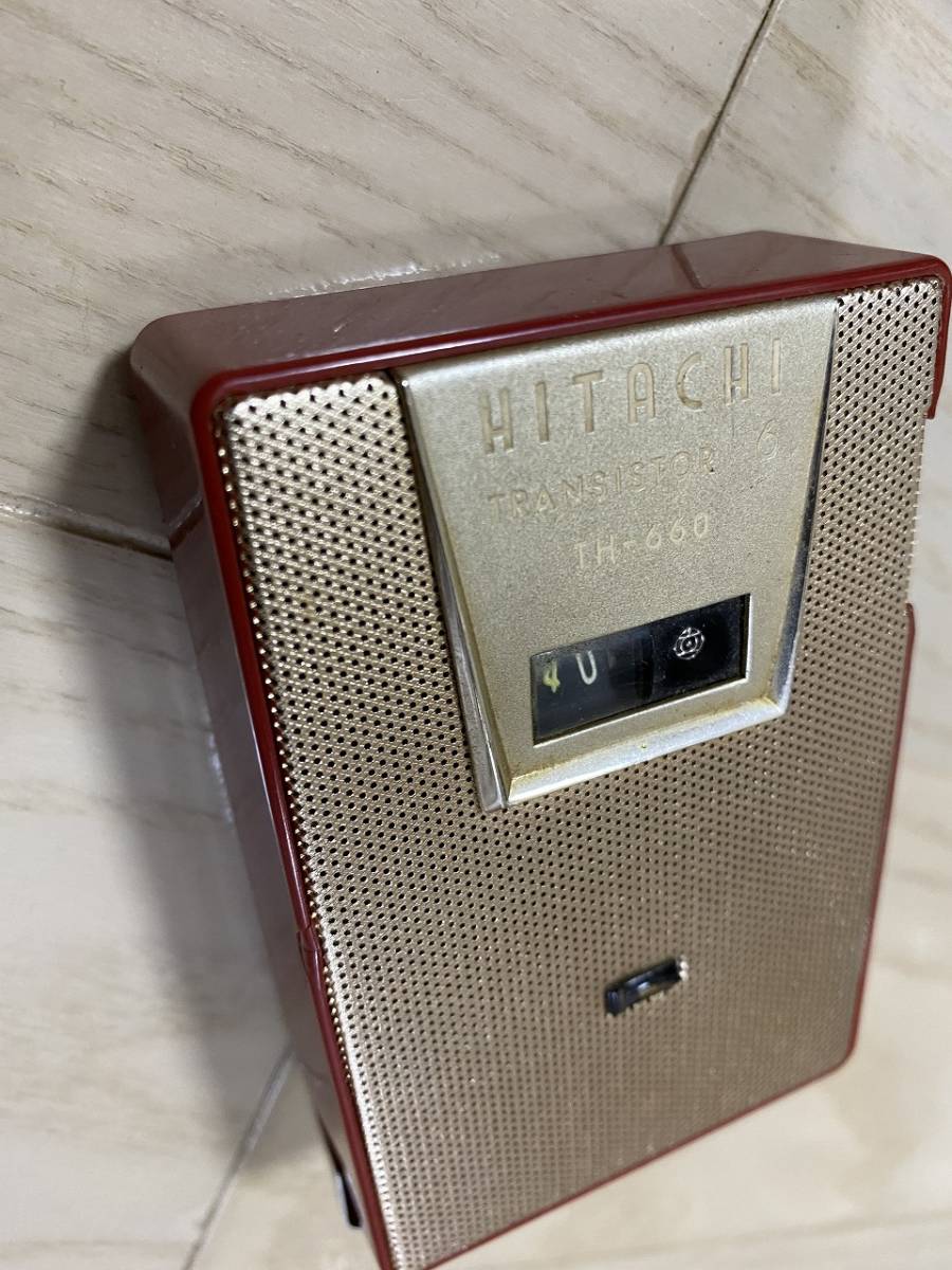 昭和レトロ HITACHI 日立 TH-660 ゴールド レッド AM 昭和レトロ HITACHI 日立 TH-660 ゴールド レッド AM