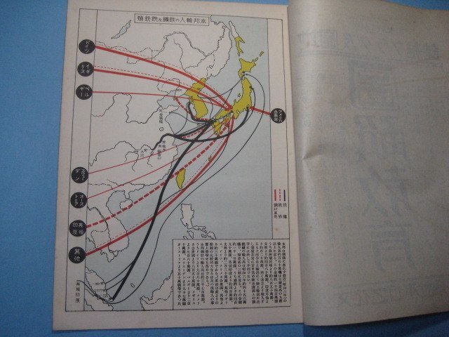 hc2282図解教育　昭和8年10月号　満洲の鉄道線　日満の貿易　満洲の主要産業及び産額比較　満洲大豆及同製品の輸出先　地図_画像4
