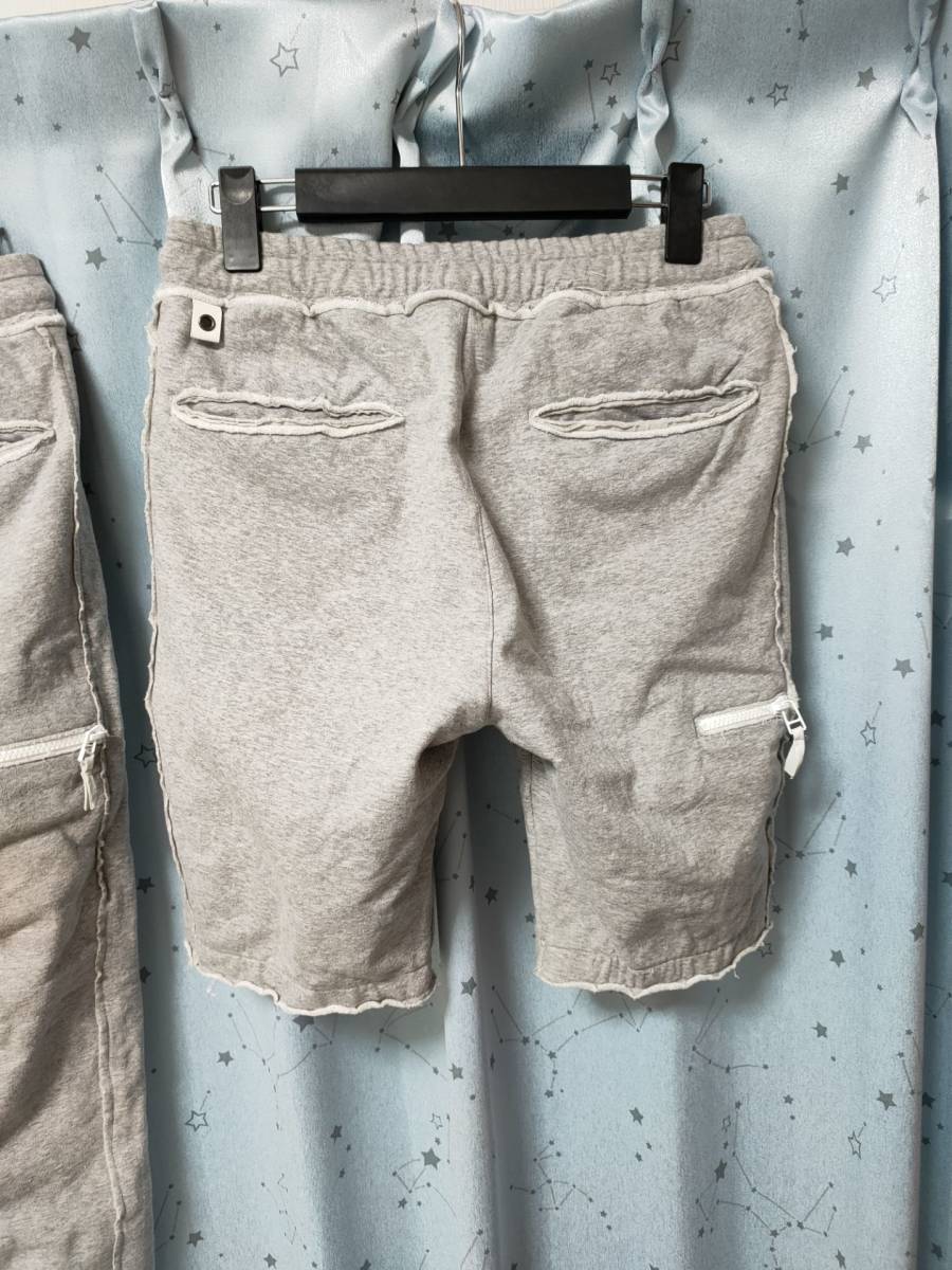 wjk スウェットフルジップパーカー+リブパンツ+ショートパンツ 3点