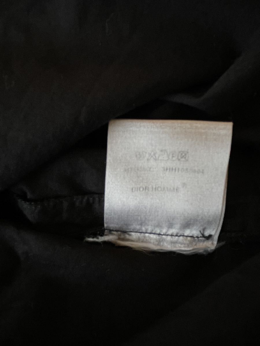 希少 定価10万 03SSディオールオム Dior HOMME BEEシャツ37 ブラック 
