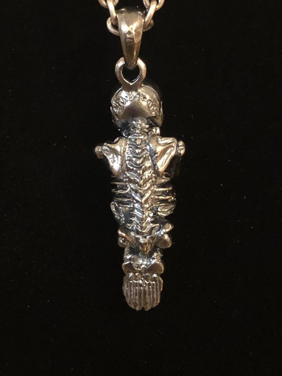 *..CARVEX* handmade Skull pendant book@ genuine delicate sculpture expert arm guard kote san work 925 silver strap hand made .. skull skeleton free shipping 