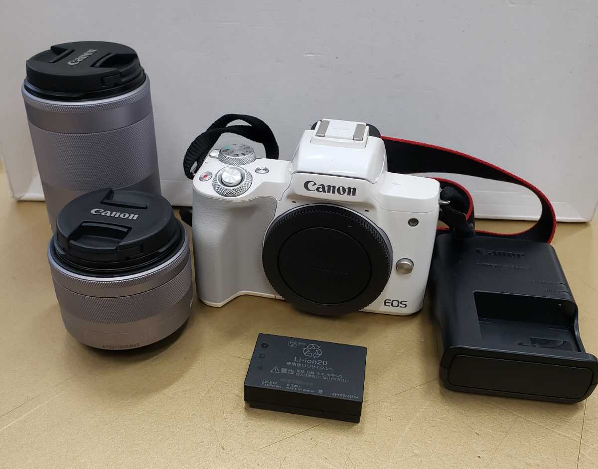 ○Canon キャノン EOS kiss M PC2328 一眼レフカメラ ZOOM LENS EF-M