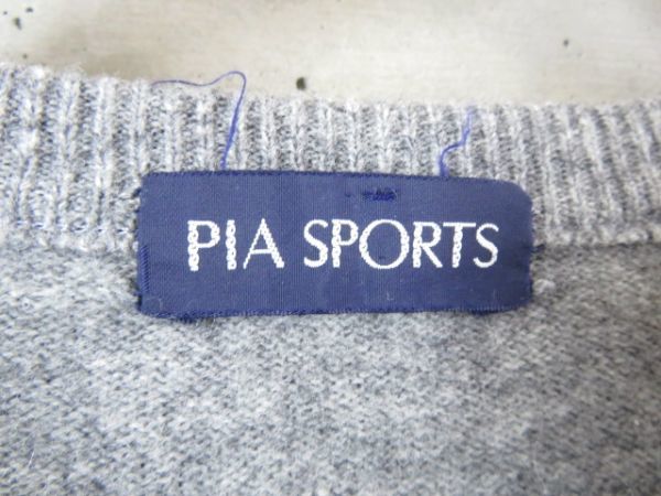 015c67◆良品です◆日本製◆PIASPORTS ピアスポーツ ロゴ入り ウールニットセーター 2/ブラックピア/ベストピア/ゴルフ/メンズ/男性/紳士_画像7