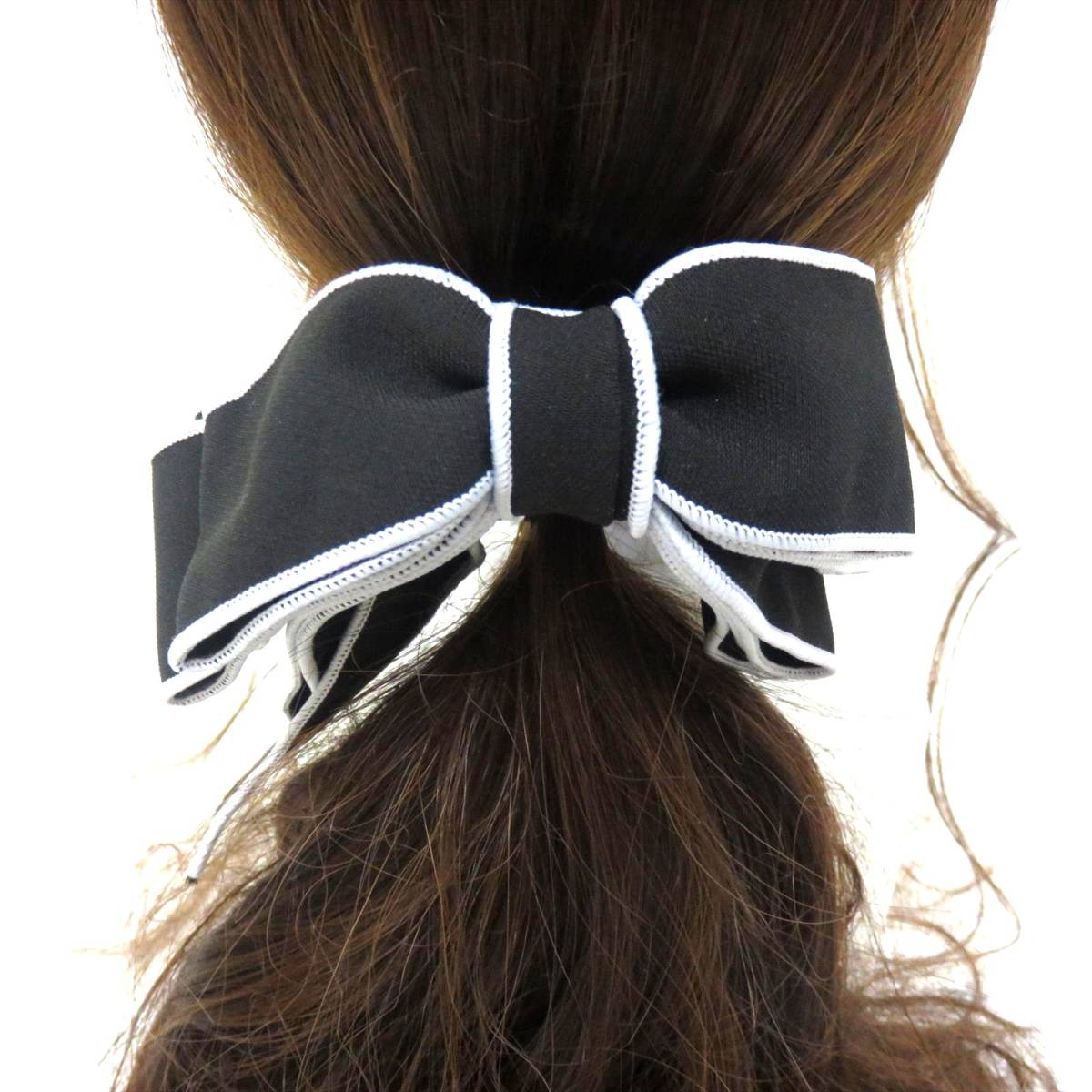  ribbon banana clip black piping lady's simple femi person hair accessory black . stop inserting stop . only easy summarize .