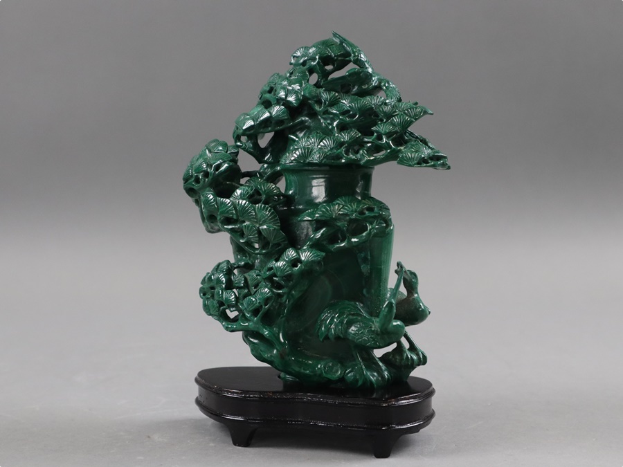 SALE豊富な ヤフオク! - 中国古玩 唐物 孔雀石 マラカイト 松鶴彫刻