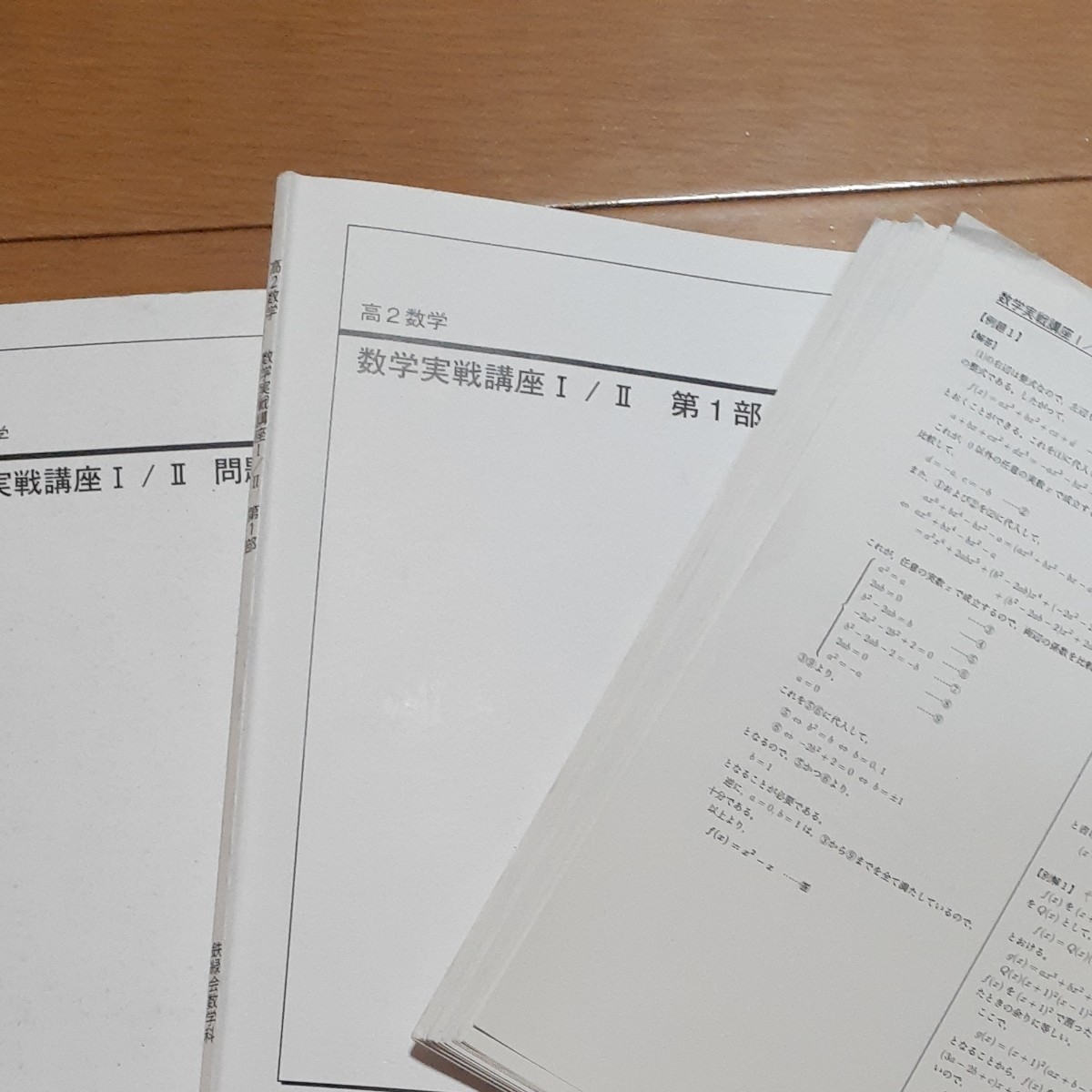 鉄緑会 高2数学 数学実践講座 Ⅰ Ⅱ 問題集 第一部 鉄緑会