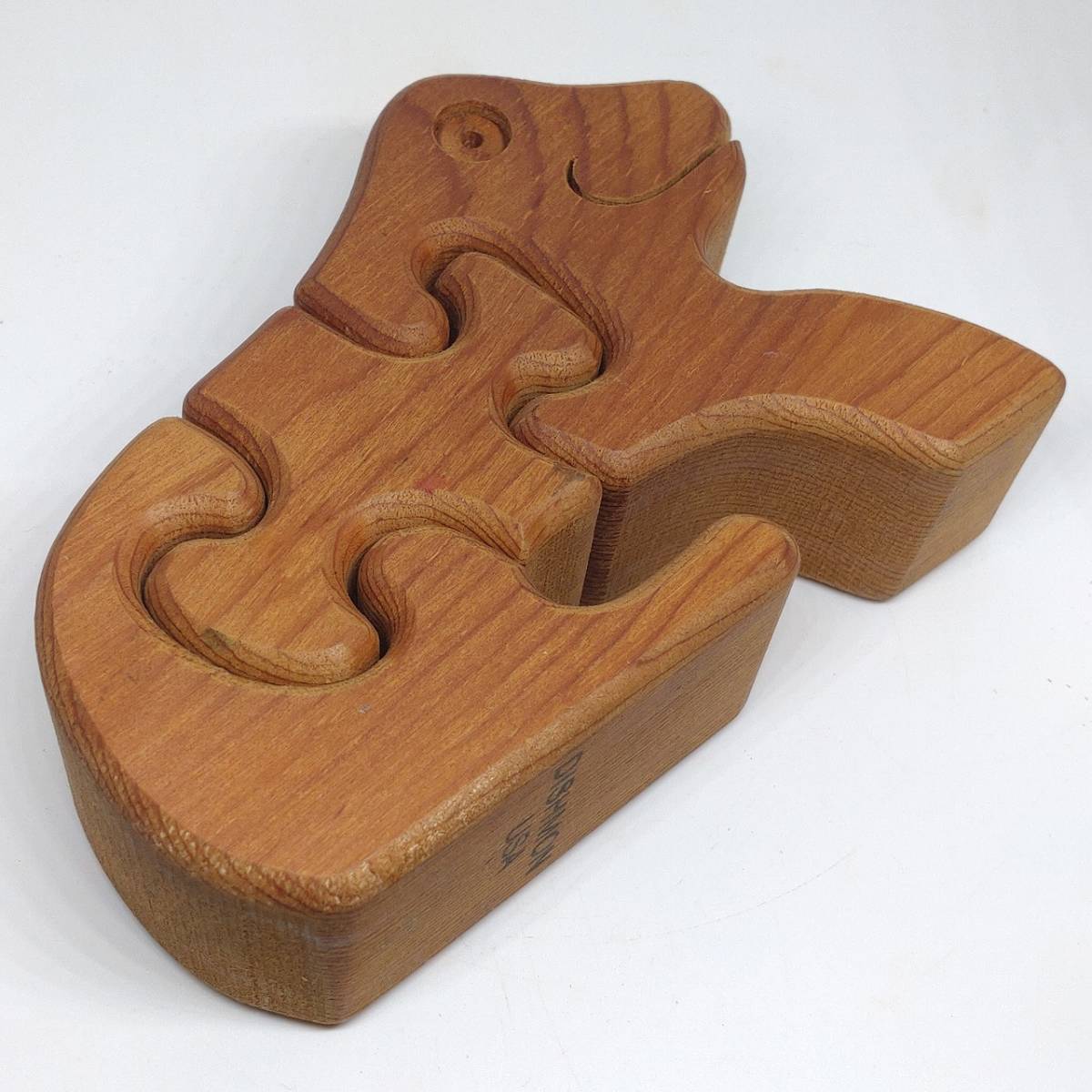 木製 DISHMON USA パズル カエル かえる 蛙 約12.5×8.2×3.8㎝ 置物 【2955】【K306】_画像2