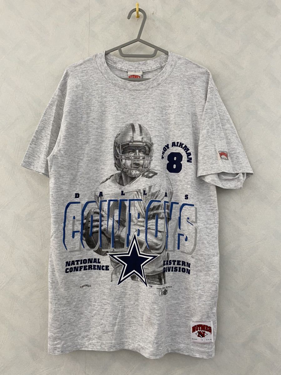 人気絶頂 M Tシャツ Cowboys Dallas Troy 90s ビンテージ MILLS NUTMEG