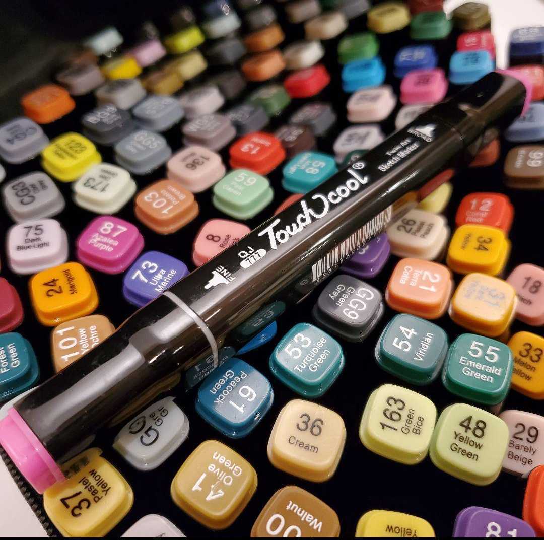 マーカーペン 80色セット 油性 2種類のペン先 太字 細字 画材 収納ケース_画像7