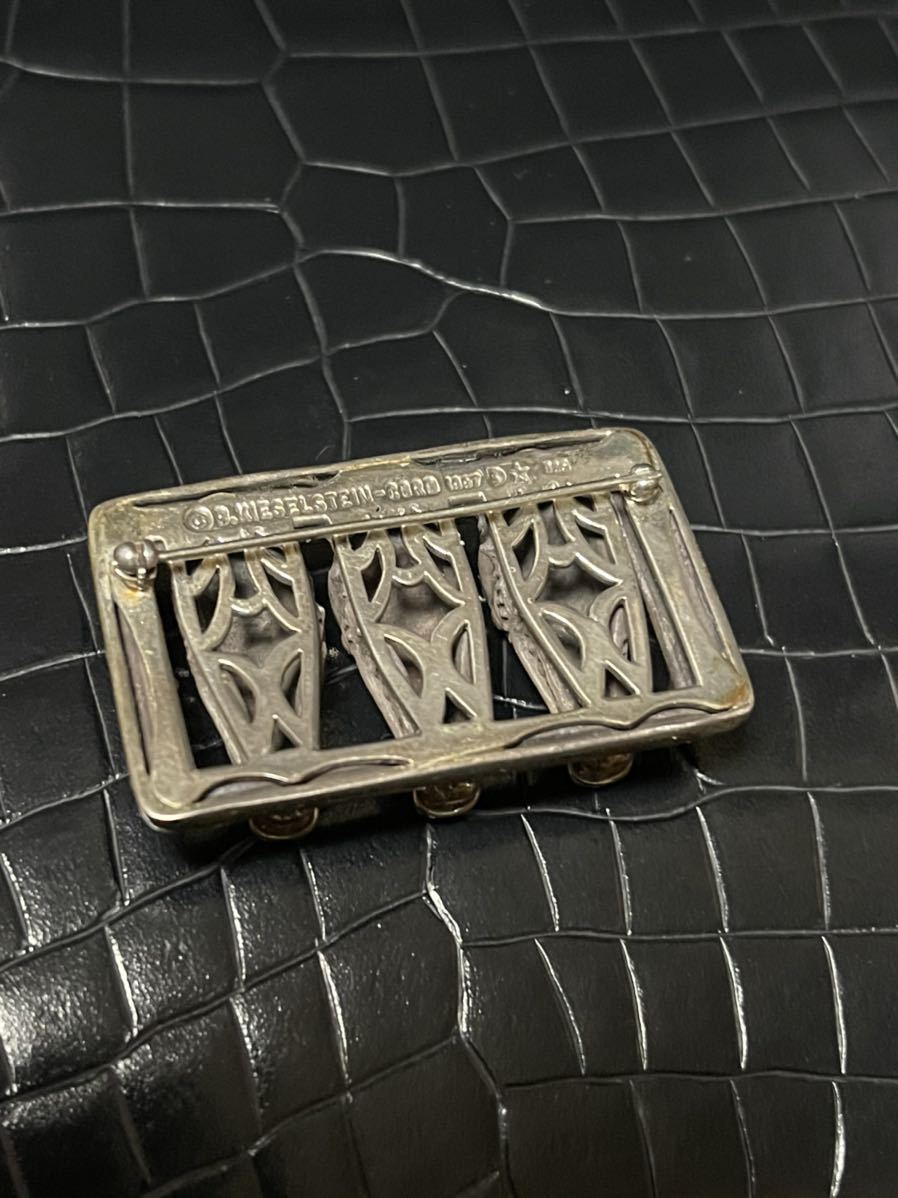 キーゼルシュタインコード銀製ワニ金具アリゲーター革ベルト銀