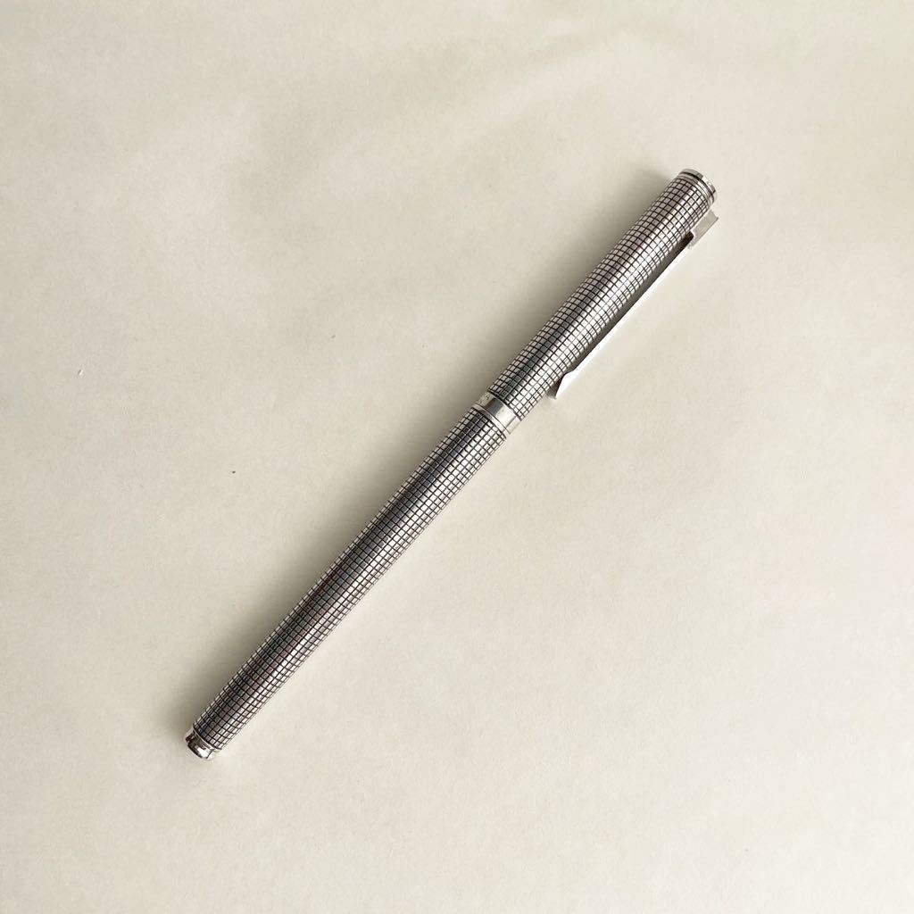 ZEBRA ゼブラ ESPEX 水性ボールペン 0.5mm 格子柄 レア ヴィンテージ 当時物 廃盤 デッドストック 純銀製 昭和レトロの画像1