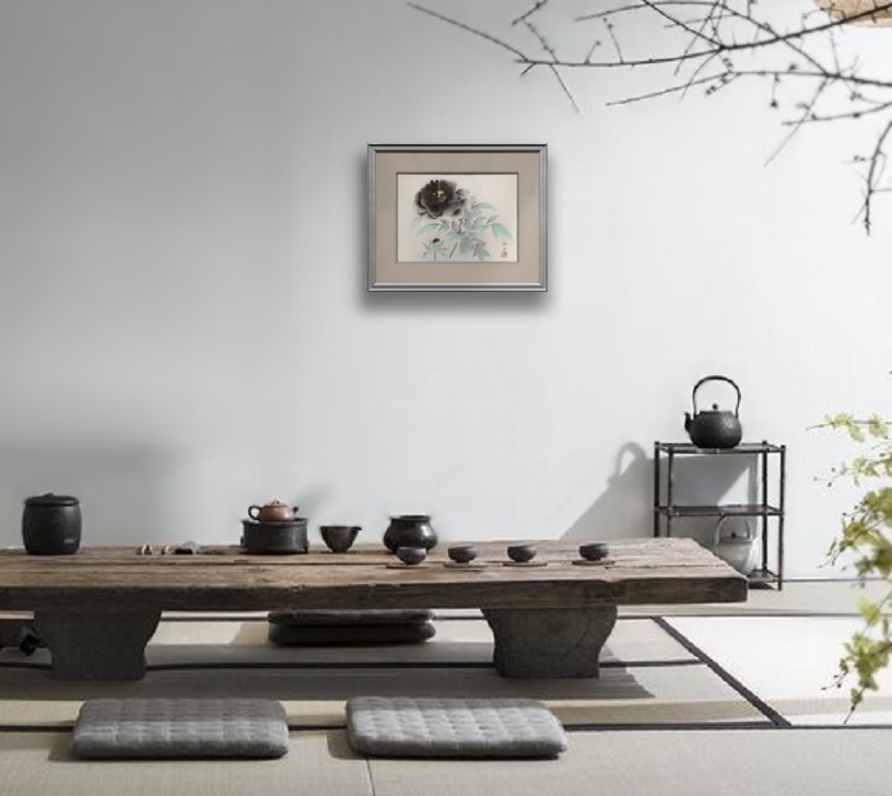 破格即決 送料無料 巨匠 速水御舟『墨牡丹』限定200部 木版画 破格即決 送料無料 巨匠 速水御舟『墨牡丹』限定200部 木版画