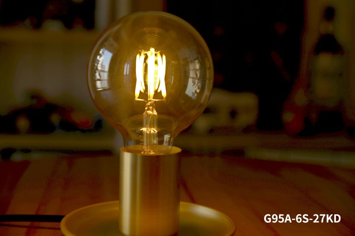 【訳あり】2個入り　LEDフィラメントランプ（5W）G95　LED電球　エジソン