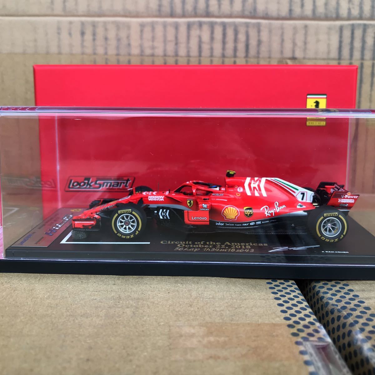 ルックスマート 1/43 スクーデリア フェラーリ SF71H #7 K.ライコネン アメリカGP 2018 優勝 ミッションウィノウ仕様
