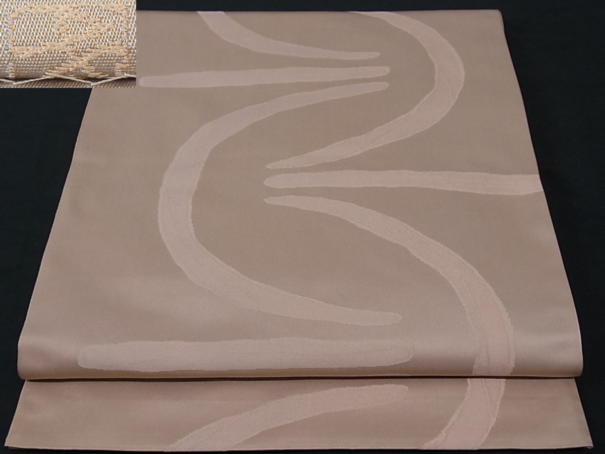 着物屋こころ 西陣の名門 加納幸謹製 六通柄袋帯 幾何学文様 正絹 逸品 