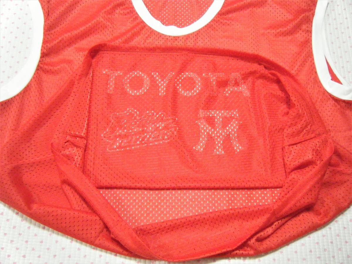  Toyota Motor woman softball part ~TOYOTA RED TERRIERS~ respondent . for mesh bib s* associated goods red color size F/ free not for sale 