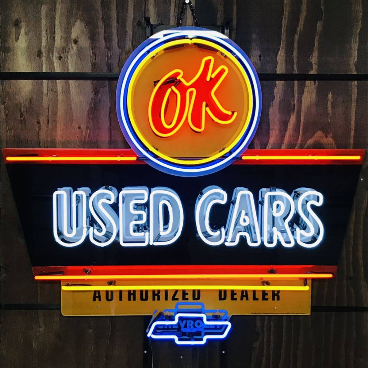 シボレー OK ネオン 電気 看板 アメ車 ローライダー インパラ シボレー OK ネオン 電気 看板 アメ車 ローライダー インパラ