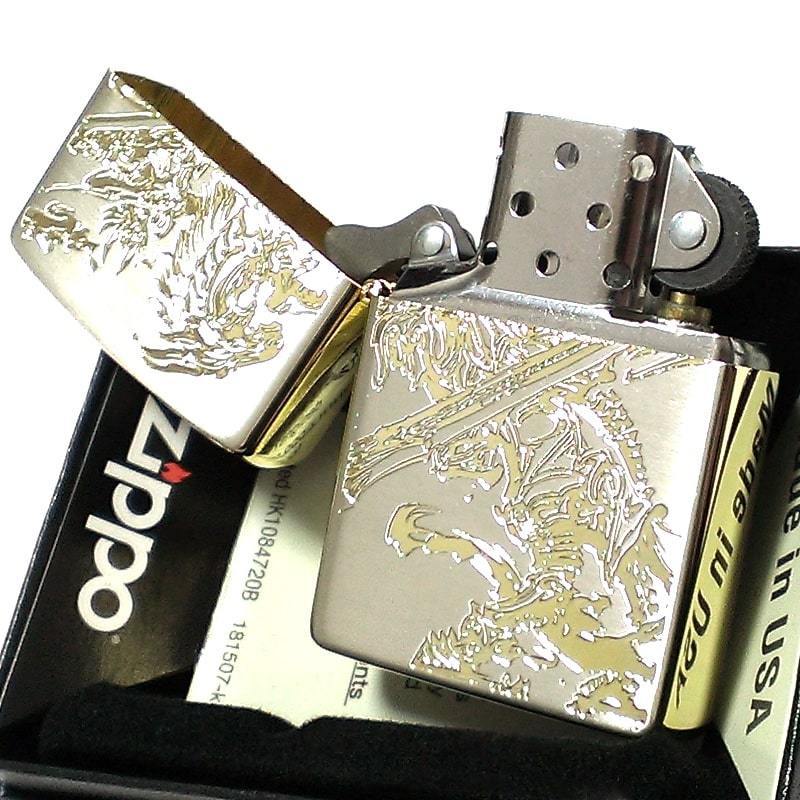 ZIPPO 牙狼 GARO 轟天 ジッポ ライター シルバー＆ゴールド かっこいい 金差し 銀 金 両面加工 テレビドラマ キャラクター プレゼント_画像4