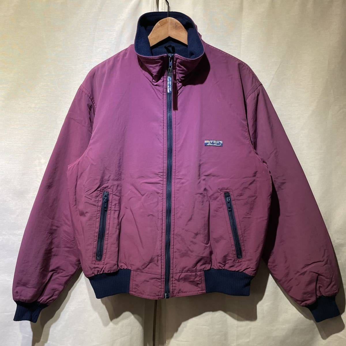 80s Eddie Bauer パープル 黒タグ ナイロン フリース ジャケット USA製 ビンテージ / patagonia シェルドシンチラ ll  bean 60s 70s 90s