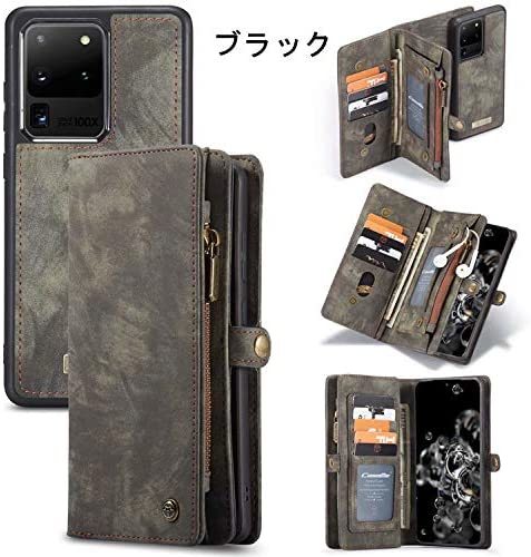 Galaxy S20 レザーケース ギャラクシー s20 ケース 6.2インチ SC-51A SCG01 手帳型 お財布付き 取り外す可能 カード収納 ブラックの画像7