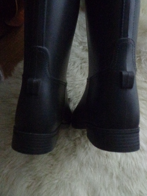 USED France UMOumomedusemete.-s rain boots Raver boots 37 23.5cm charcoal gray 