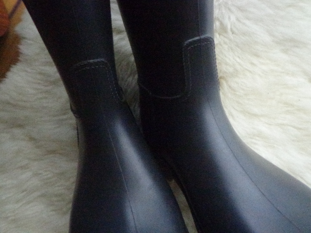 USED France UMOumomedusemete.-s rain boots Raver boots 37 23.5cm charcoal gray 