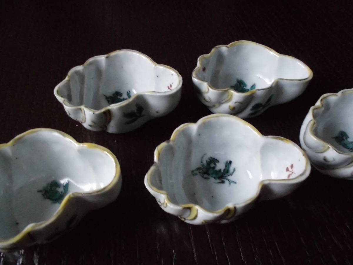 村田眞人 色絵貝形猪口5客 新品未使用品