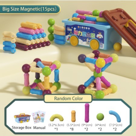 【15pcs】子供用磁気スティックおもちゃ,子供用マグネットビルディングブロック,子供用教育玩具,_こちらの商品です。