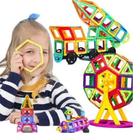 【Z100pcs】子供のための磁気ビルディングブロックセット,教育用ビルディングブロックキット,大きなサイズのアセンブリレンガ,磁気おもちゃ